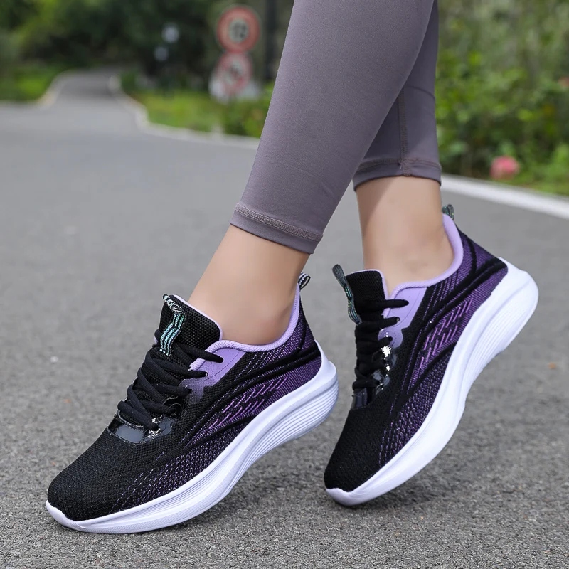 

Women Running Shoes Breathable Women's Casual Sneakers Mesh Flat Shoes Lace Up Jogging Shoe Lightweight Women Tenis Masculino