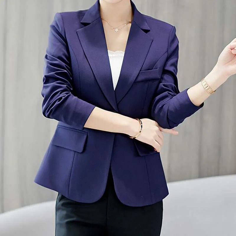 2022 Women Black Slim Fit Blazer Jackets Office Work Wine Red Blazer Outfits Casual Tops Long Sleeve Outerwear Coats NS5263