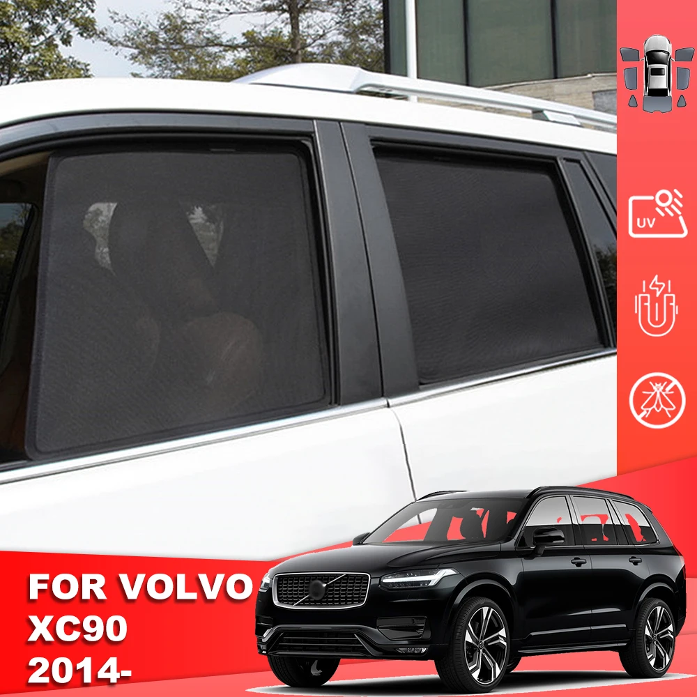 

For Volvo XC90 MK2 2015-2024 Magnetic Car Sunshade Shield Front Windshield Frame Curtain Rear Side Baby Window Sun Shade Visor