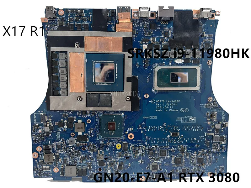 LA-K472P With i7-11800H i9-11980HK RTX3080 GPU0W8TPJ  Mainboard For Dell Alienware X17 R1 Laptop Motherboard