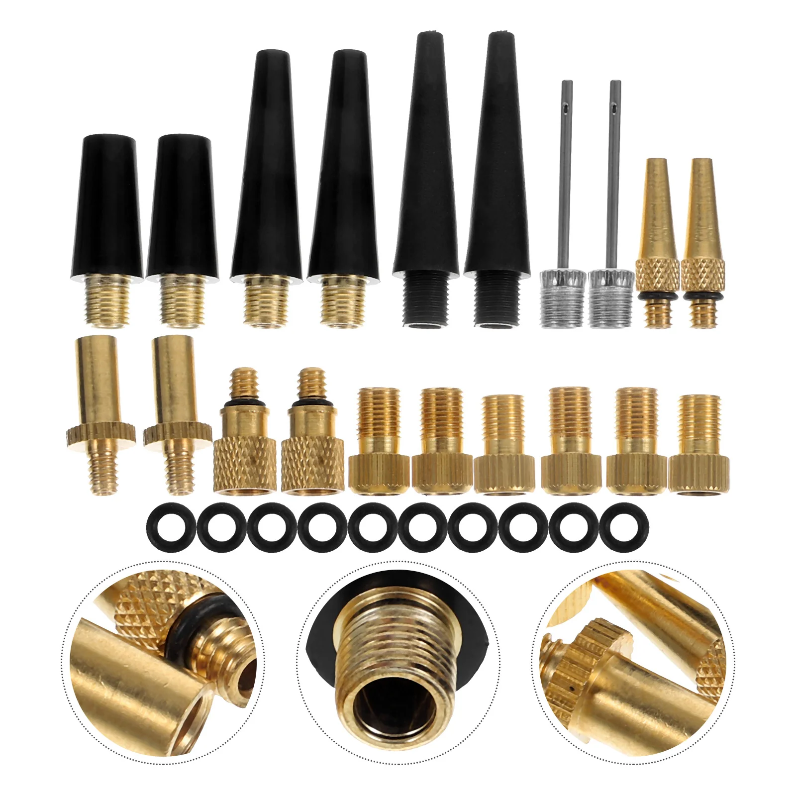 30-delige inflatormondstukadapters elektrische fietsadapter bandenpompaccessoires Frans