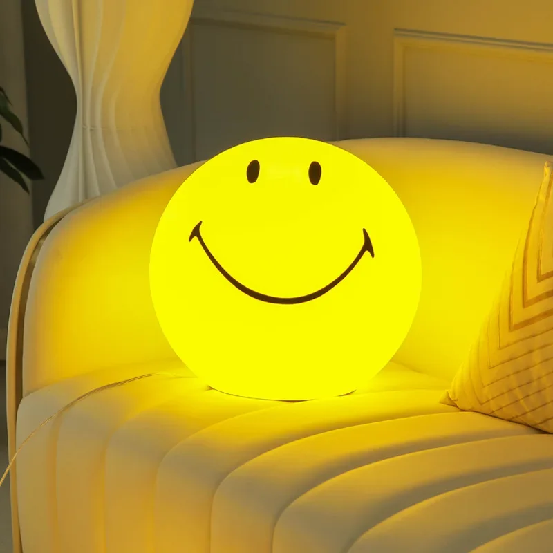 Cartoon Lamp Living Room Decoration Sofa Bedroom Ambience Light Smiling Face Bedside Floor Lamp