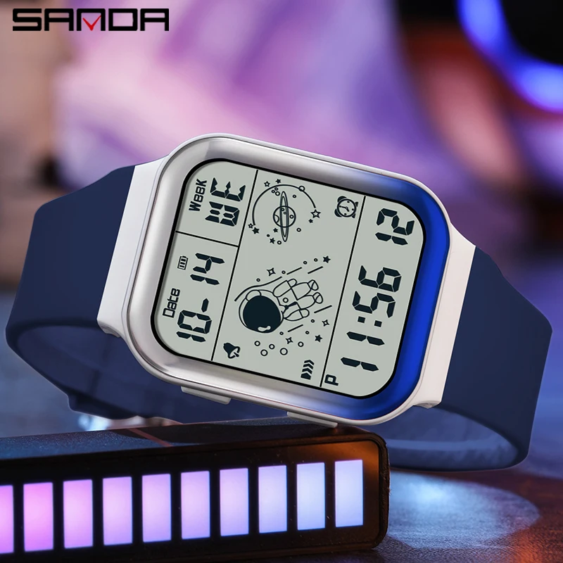 SANDA Brand Teenagers Student Watch Outdoor Sports LED Digital Timing Alarm Clock Calorie Waterproof Men's Lady Electronic Watch
