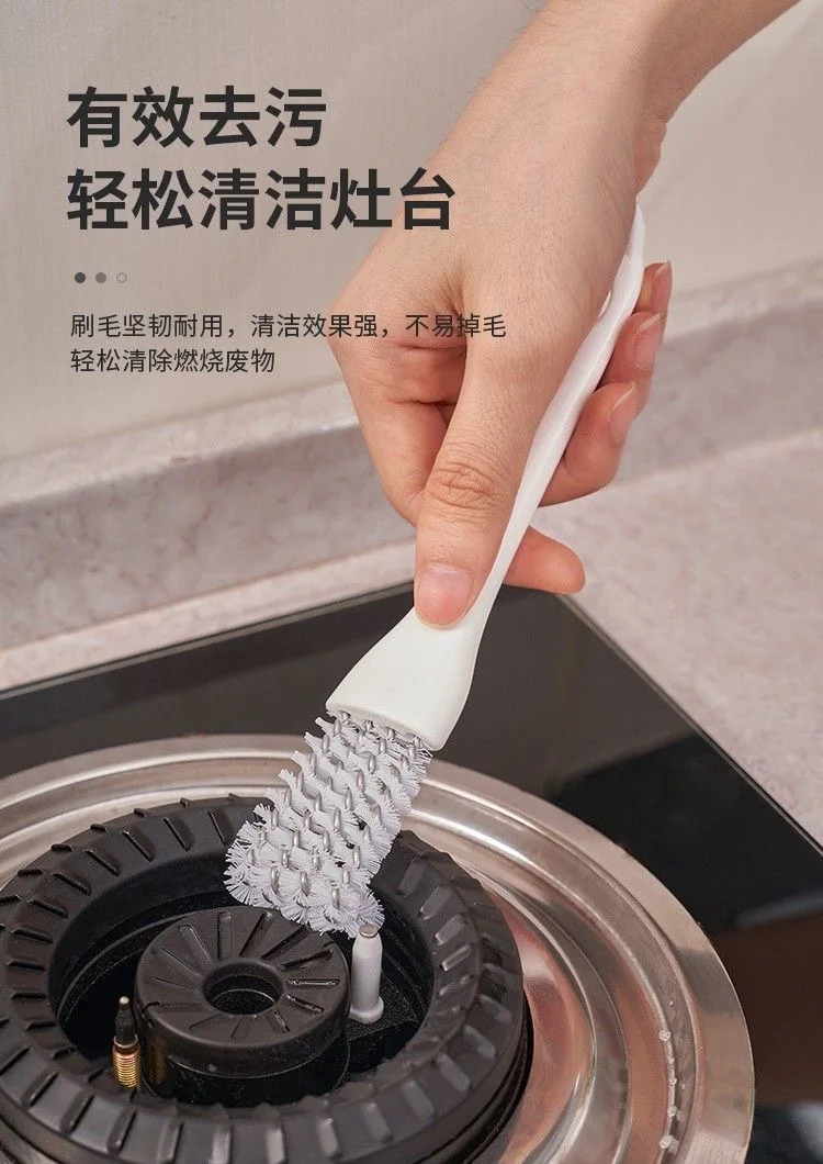 V Shape BBQ Grill Cleaning Brush with Scraper, Wire Bristle Oven Rack Grate Cleaner Brush Kitchen Stove Gap Cleaning Tool - view 4