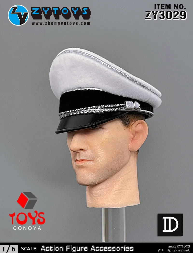 Zytoys zy3029 boné do exército alemão da segunda guerra mundial, escala 1/6, chapéu de aba grande, modelo adequado para corpo de figura de ação de soldado masculino de 12"