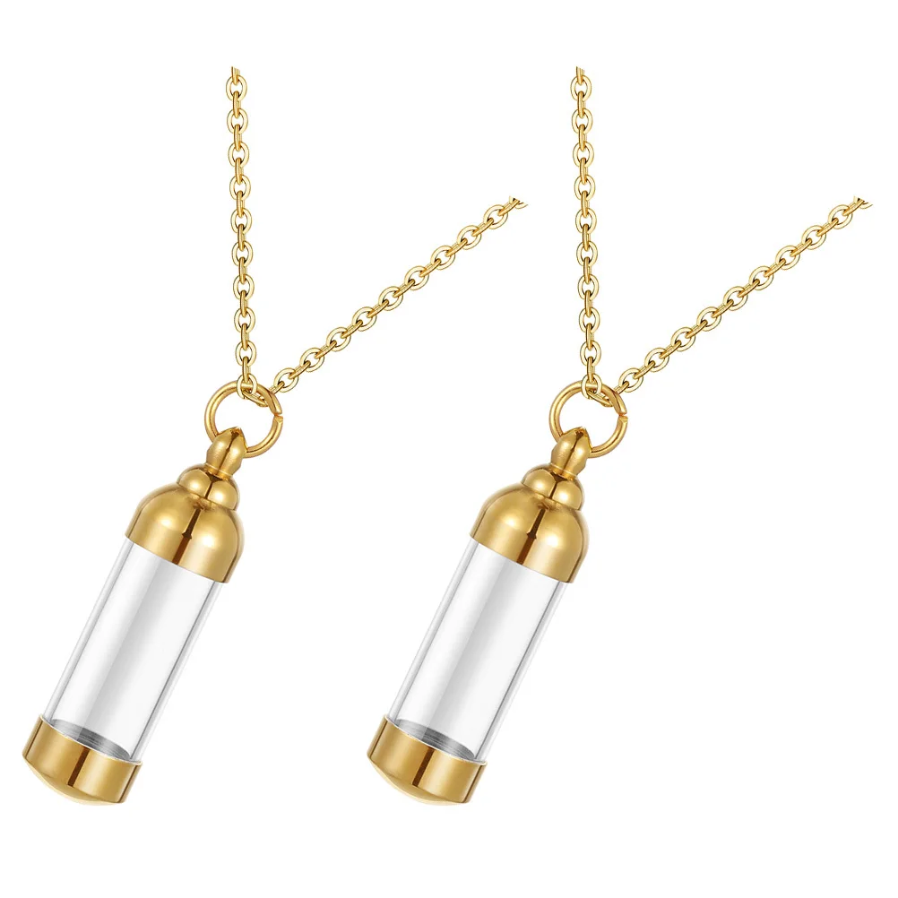 

2 Pcs Memorial Jewellery for Ashes Pet Cremation Jewelry Keepsake Funeral Supplies