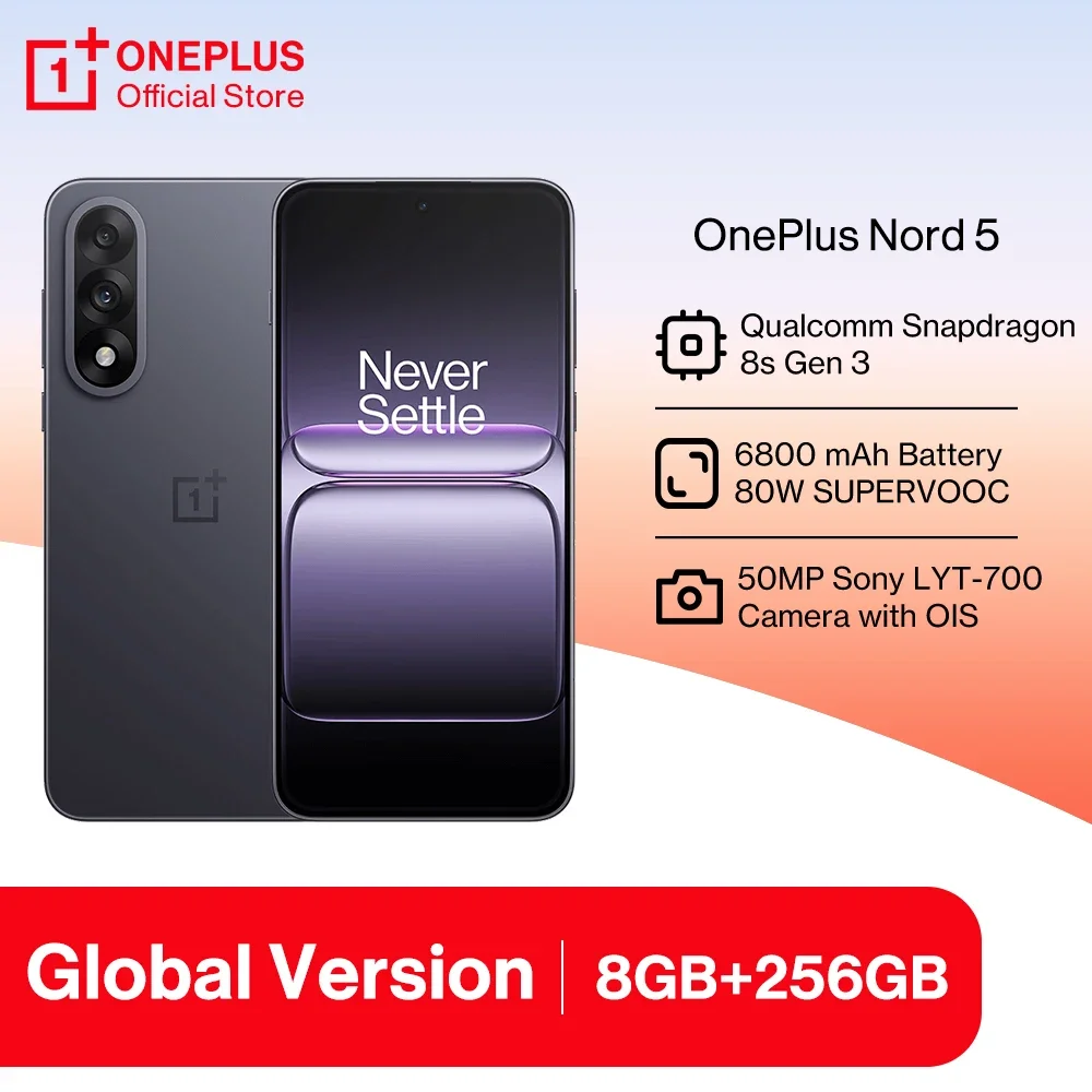 【¥52,437】OnePlus Nord 5 グローバル版 Snapdragon 8s Gen3 8GB+256GB グレー 特別割引-アリエク特価アラート