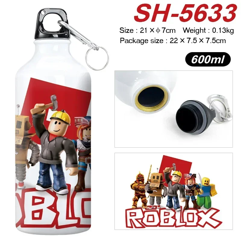 Botol Air Olahraga Permainan Kartun Roblox Cangkir Minum Siswa Kendi Aluminium Anti Bocor Kapasitas Besar Ide Hadiah Ideal
