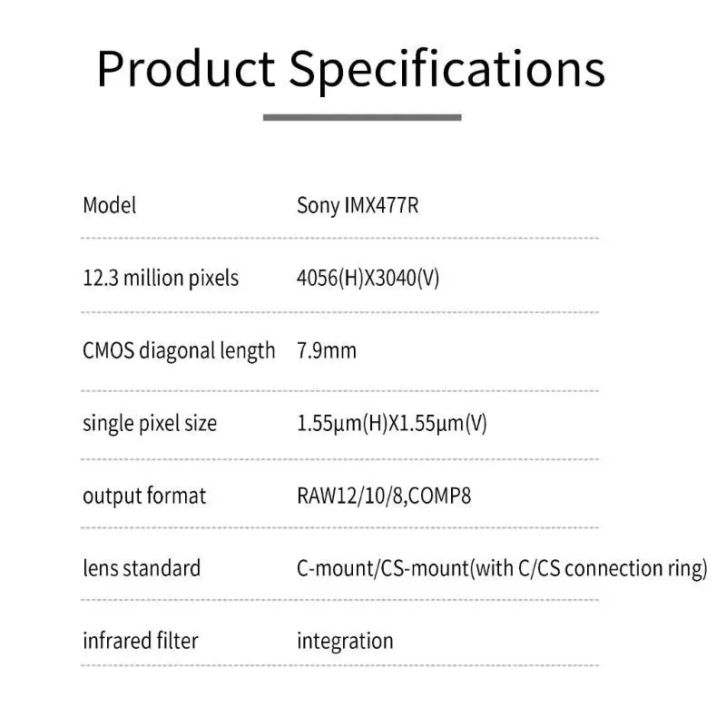 R53C JetsonNano HQ Camera IMX477R 12.3MP Official Camera Lens For Comput