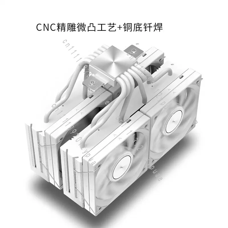 JF15K Dual Tower CPU Air Cooler, 6 Heat Pipes 4Pcs 10CM PWM Fans, Non-blocking Memory CPU Radiator