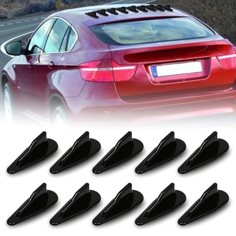 28GB 10pcs/set Car Roof Diffuser Fish Fin set Universal Car Roof Fish Fin Spoiler Wing Rear Roof Spikes Air