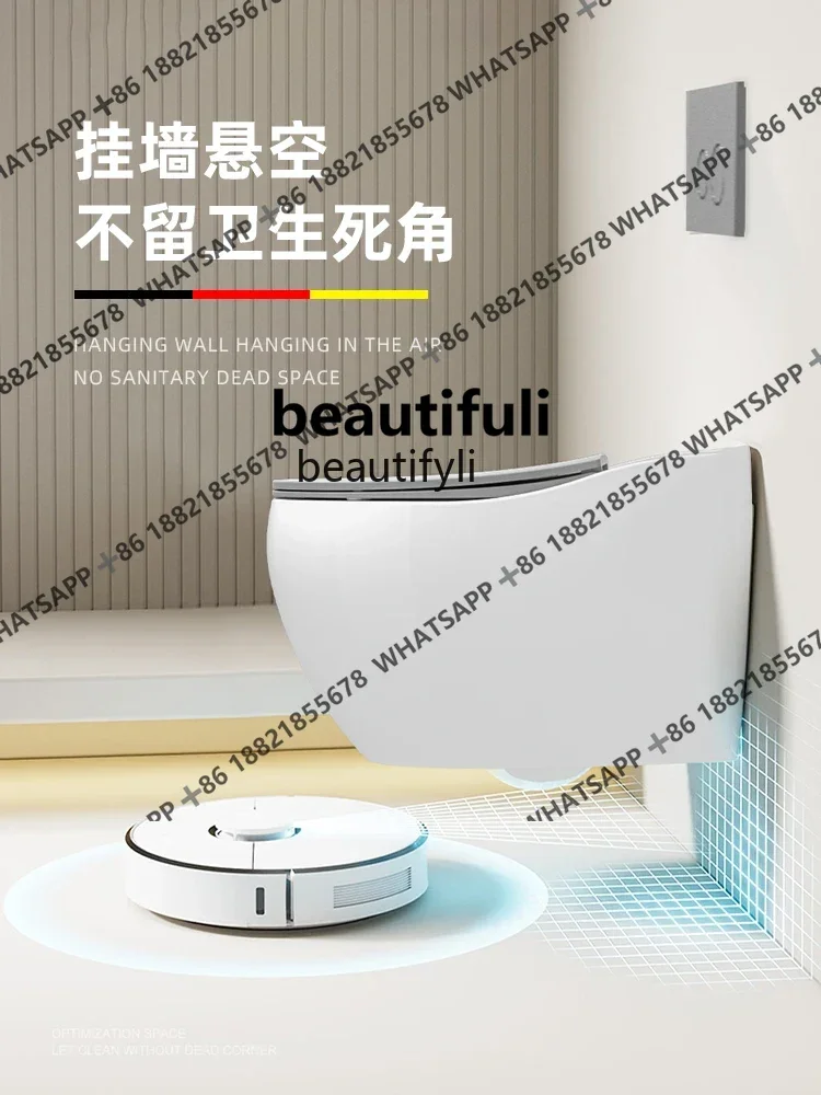 Wall-Mounted Toilet Round Embedded Wall-Hung Small Apartment Hidden Water Tank Toilet