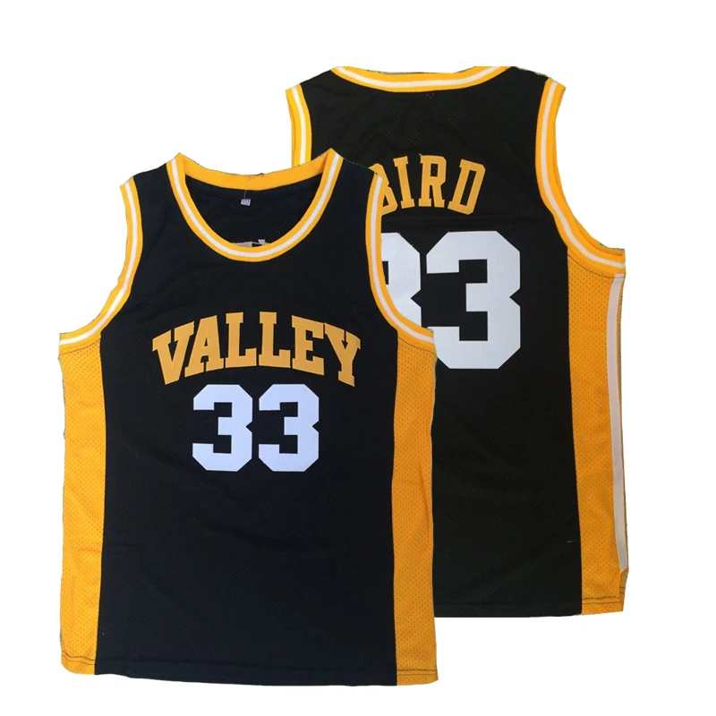 Basketball Jerseys VALLEY33 Bird Jersey Sewing Embroidery Outdoor Sports Hip Hop Breathable High-Quality Black New 2023