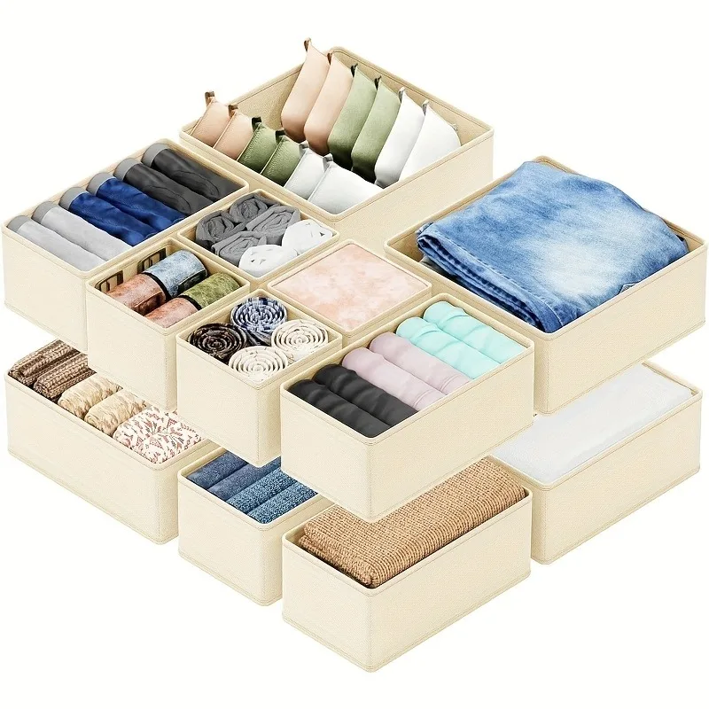 

12pcs Multi-Functional Foldable Bedroom Clothing Organizer Storage Box for Clothes Pants Socks Household Foldable Organizer