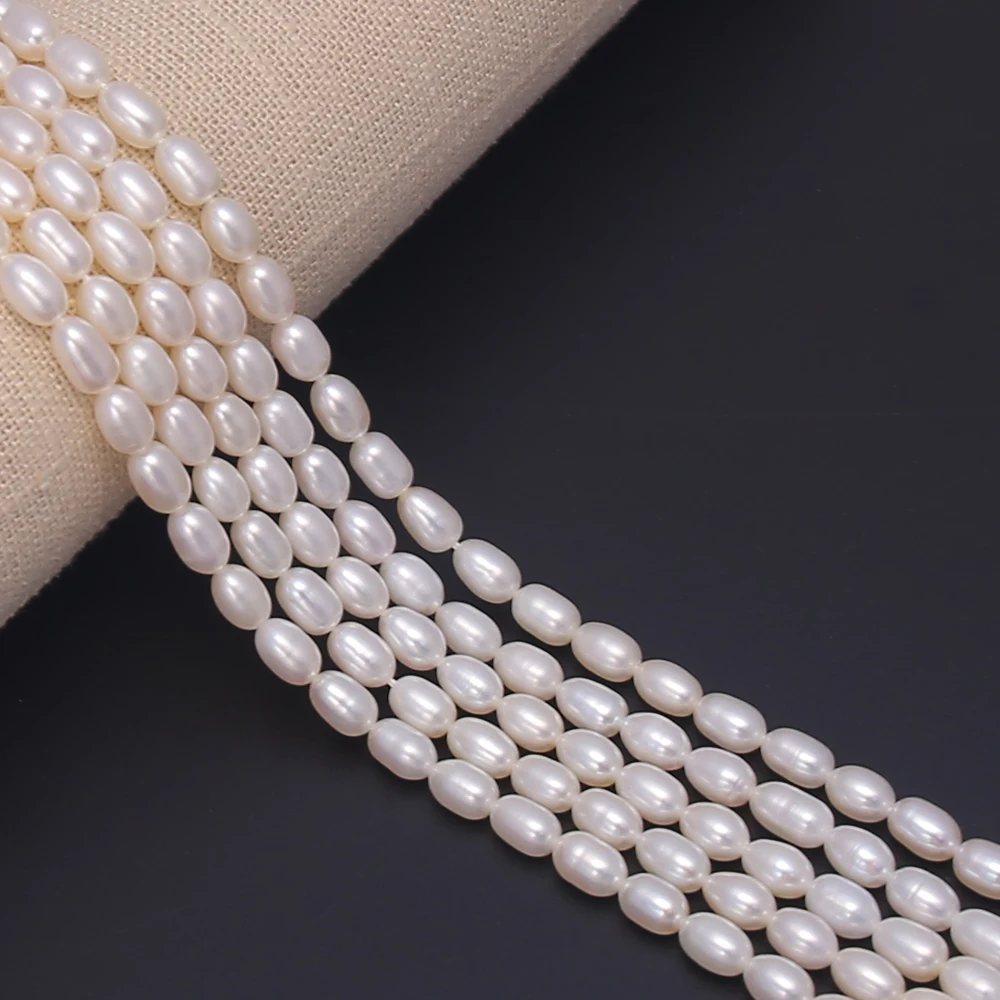 Esiyni NaturalFresh Water Pearls with Stylish White Rice Beads DIY Jewelry Make Beads Necklace Bracelet Jewelry Holiday Gifts