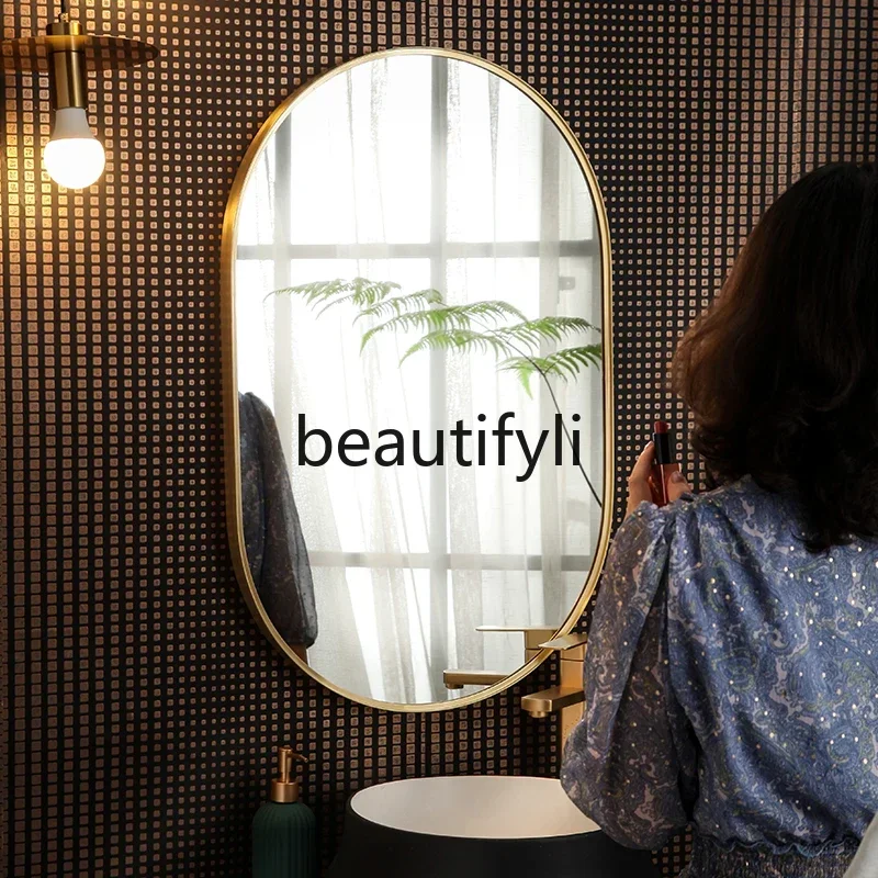 

xz1Wall-mounted bathroom washstand wall-mounted European custom Nordic dressing oval mirror