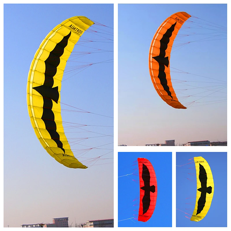 free shipping 5sqm large quad line power kite for adults kite parafoil board kite surfing programmable toys kite reel winder fun