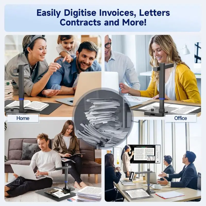 ماسح مستندات محمول ذكي للغاية من CZUR Shine، ماسح ضوئي رفيع للكتب مع كاميرا مستندات USB OCR لحجم التقاط سطح المكتب/الكمبيوتر المحمول #6