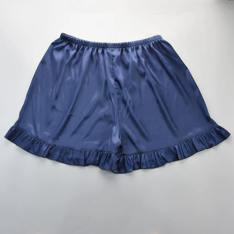 Pajama pants women's shorts flanged loose summer thin plus-size casual home shorts Solid color women's summer