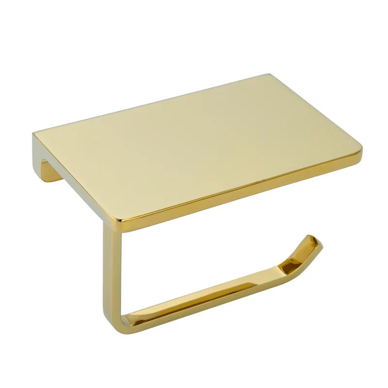 

All-copper toilet paper holder, gold flat tissue holder, sanitary roll holder, toilet paper rack