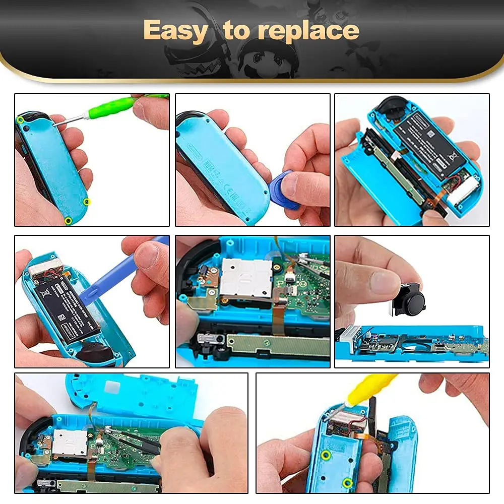 28 in 1 NS Joycon Joystick Replacement Repair Kit Left & Right Slider Metal Buckles For Nintend Switch Lite/Oled Accessories
