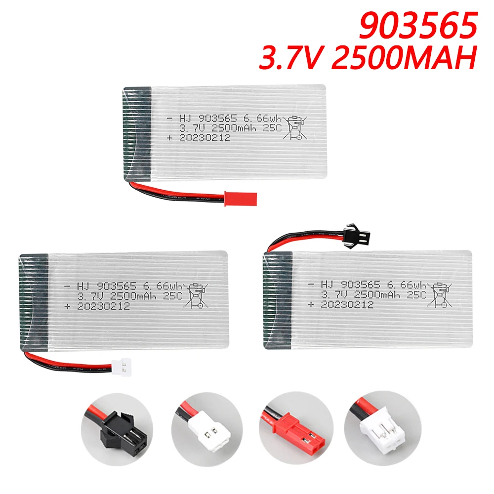 3.7V 2500mAh 903565 polimerowe baterie litowe do Model samolotu pilot zdalnego sterowania Drone SYMA X5 X5S X5C X5SC X5SH X5SH X5SW