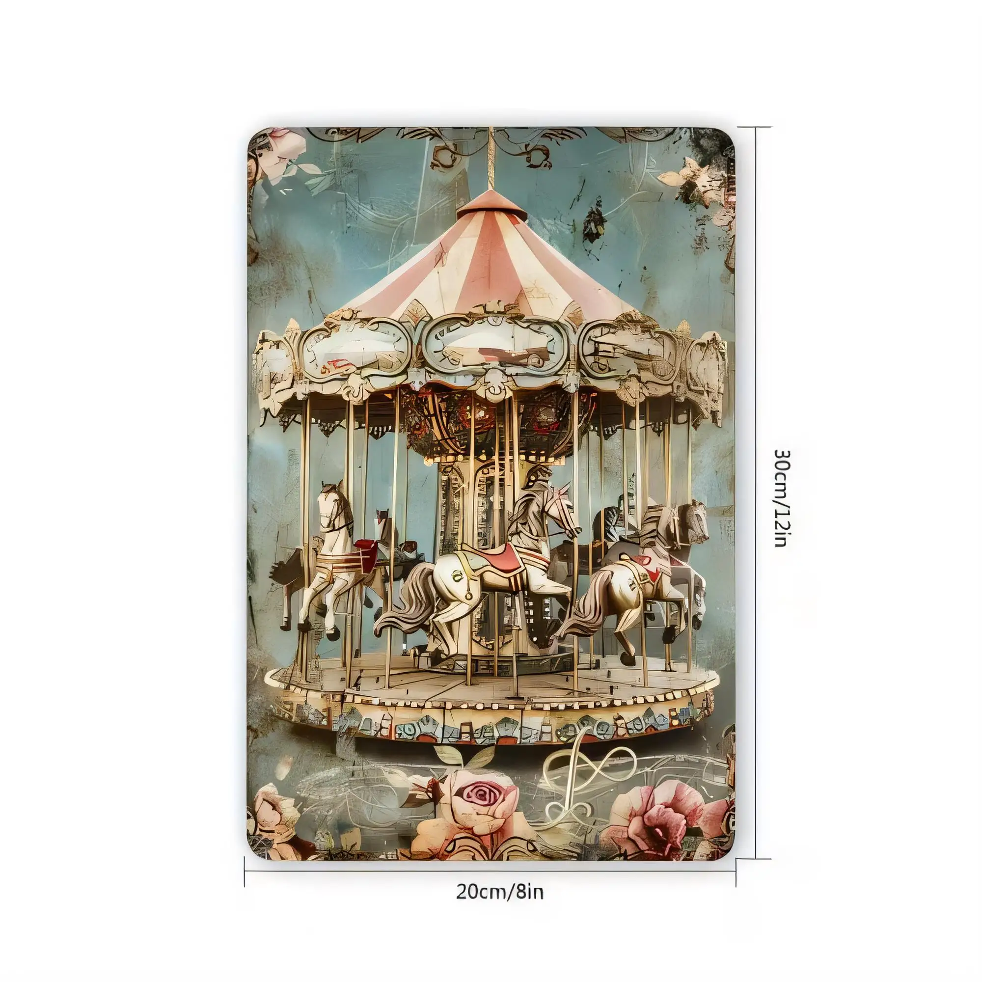 Tin Sign Carousel Horse Merry Go Round Vintage Metal Sign   Wall Decor for Bar Pub Home Office Retro Posters Plaque Gift Art Pri