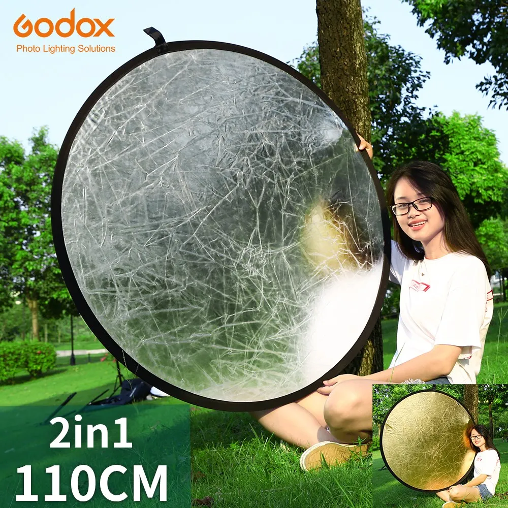 Godox 60x90cm 80cm 110cm 100x150cm 150x200cm 2 in 1 Collapsible Light Round Photography Reflector for Studio Multi Photo Disc