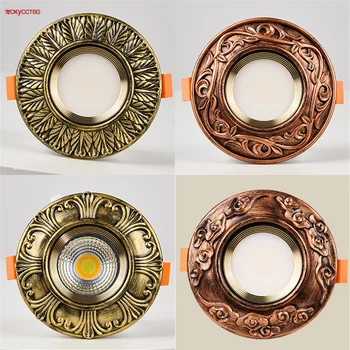 American Vintage Bronze Resin Led Ceiling Lamp Living Room Hotel Loft Decor 3W 10W 12W 110V 220V Embedded Cob Variable Downlight