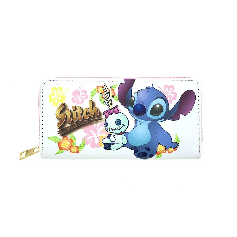 New Anime Disney Stitch Wallet Kawaii Lilo & Stitch Long Zipper Coin Purse Cartooon Makeup Bag Passport Bag Children Gifts