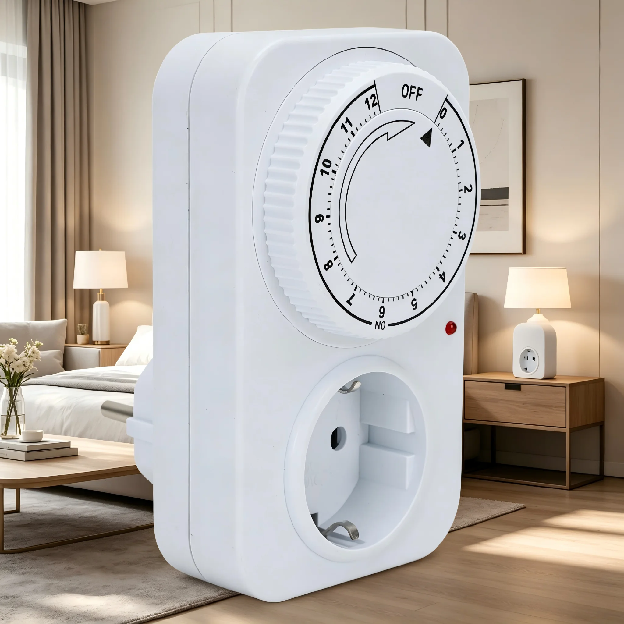 EU Plug 12 Hour Outlet Timer 16A Mechanical Outlet Timer Retardant PC Brass Material Light Pump Electric Vehicle Charging Outlet
