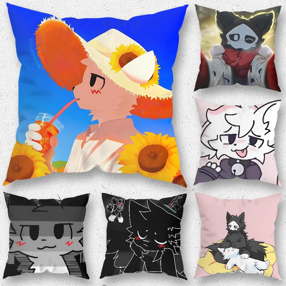 B-Boykisser Silly Cute Cat Pillow Case For Home Bedroom Room Decoration Living Room Sofa Cushion Cover Suitable