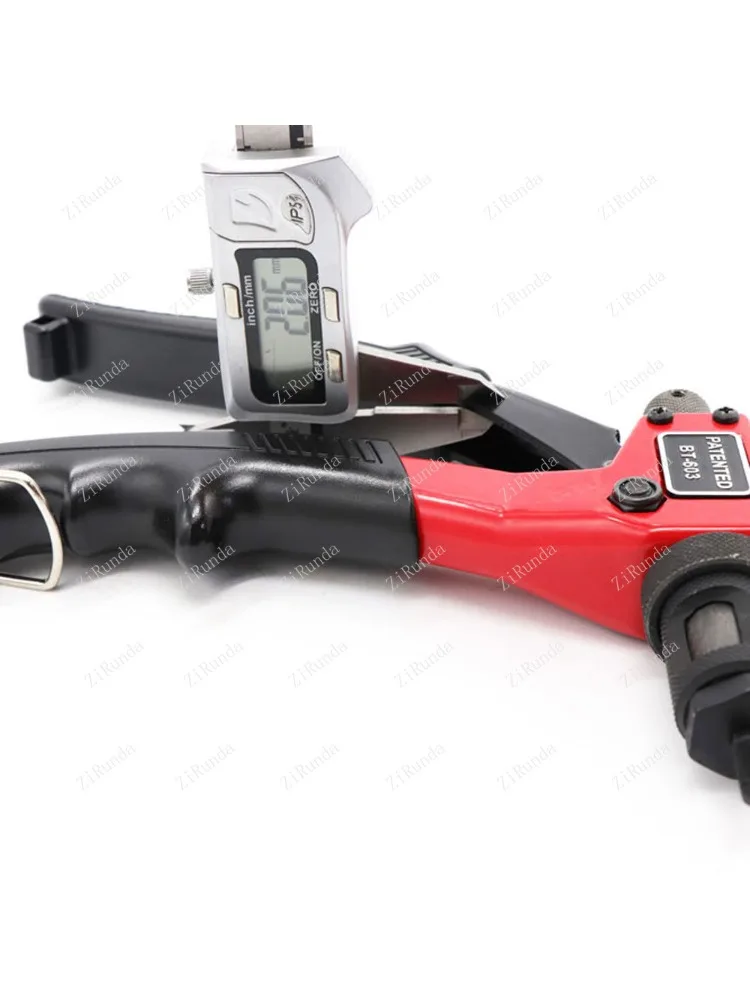 Pistola per dadi per rivetti con una sola mano da 8 pollici, rivetto manuale con mandrino filettato inseribile, utilizzata per rivettatura dell'utensile M3 M4 M5 M6 dado