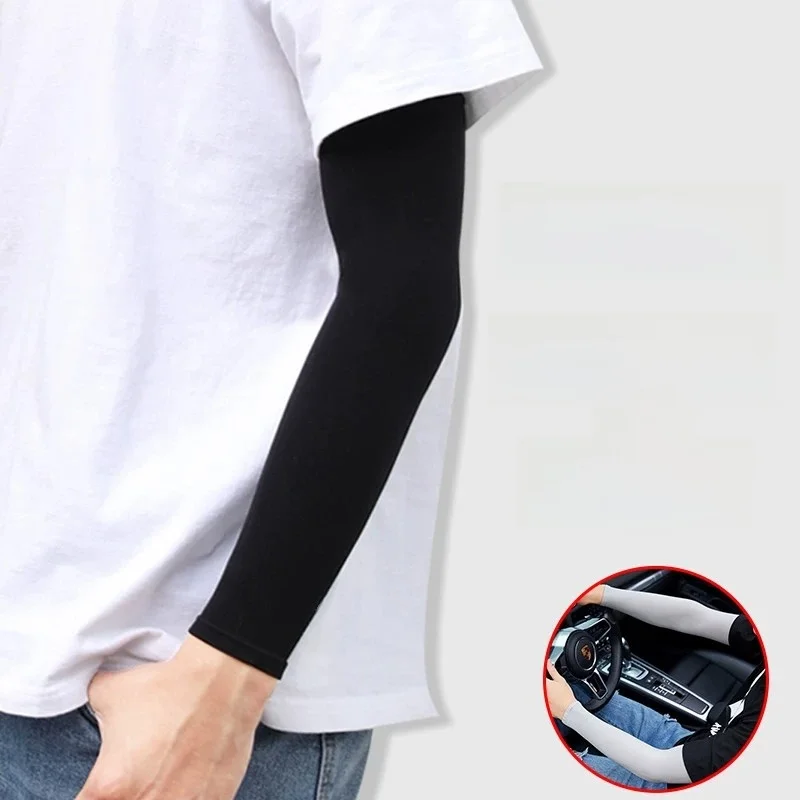 Sun Protection Ice Silk Arm Covers Men's UV Protection Gloves Thin Insulated Sleeve Covers for Men And Women Hand Arm Protector
