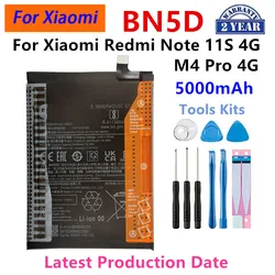 100% batteria originale BN5D 5000mAh per Xiaomi Redmi Note 11 S 11 S 4G / M4 PRO 4G batterie di ricambio per telefono + strumenti