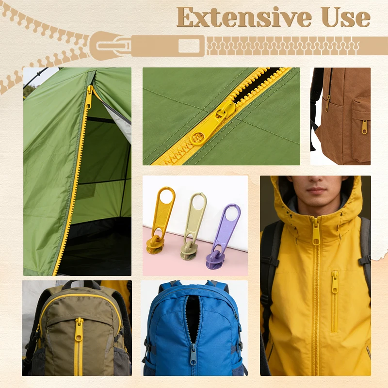 Picture 7: 20-100Pcs 3#5# Color Nylon Zipper Pull Head for Backpack Coat Replacement Zippers Slider Pocket Zips Repair Kit DIY Accessories