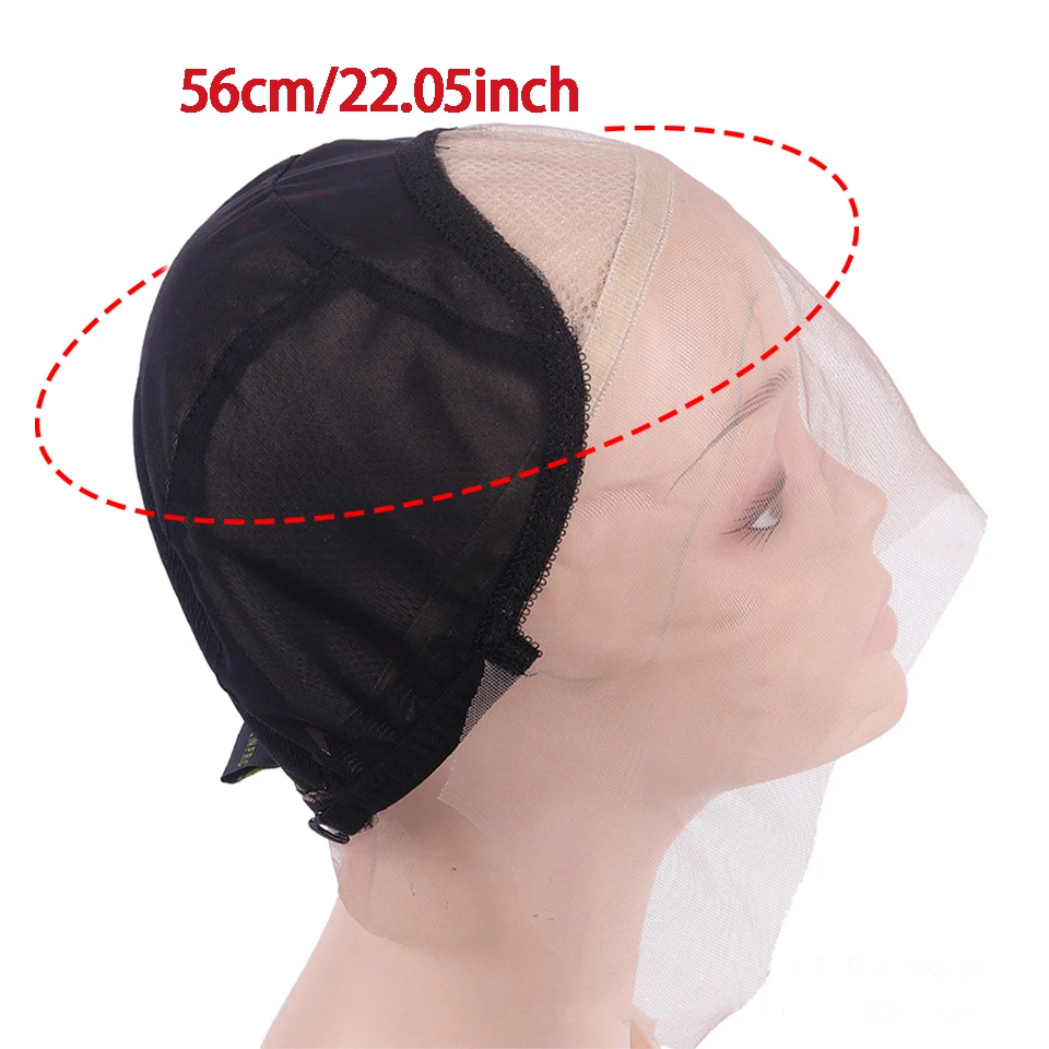 13X4 Front lace Glueless Braided Wig Cap, Elastic Breathable Swiss Mesh Wig Net with Adjustable Strap for Making Black Wigs