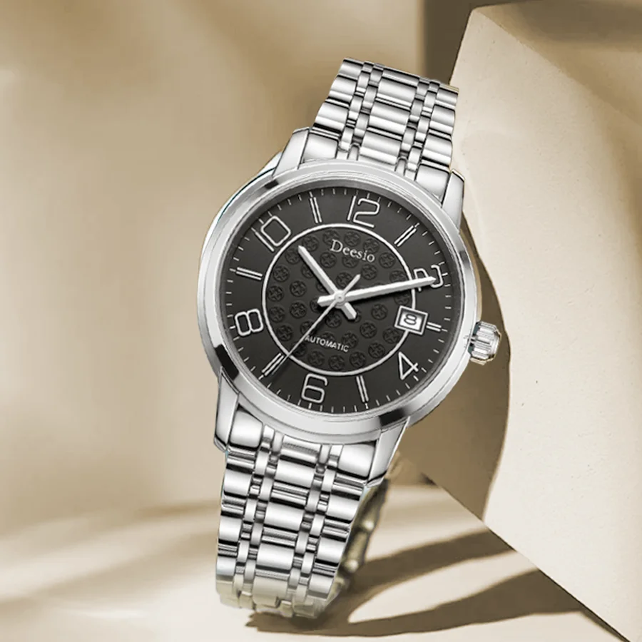 ساعات يد ميكانيكية أوتوماتيكية مقاومة للماء من Deesio ، ساعة زوجية فاخرة ، حركة يابانية ، أفضل علامة تجارية ، 50 مترًا