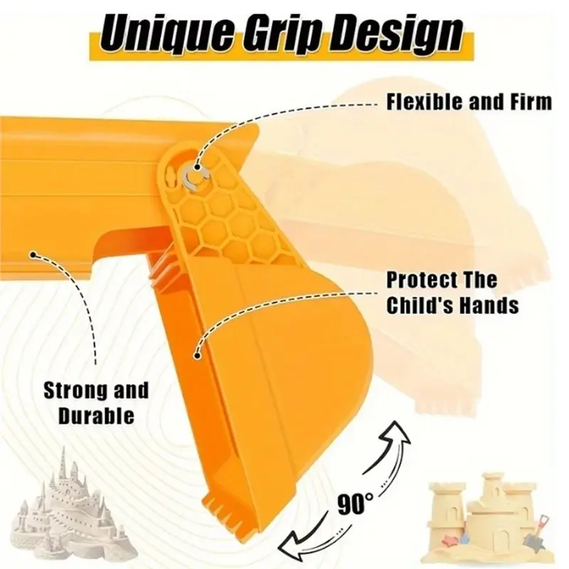 ABUG-2 Pcs Professional Sand Snow Shovel Bright Orange Heavy Duty Plastic Multi Purpose Digging Tool For Sand Snow Removal