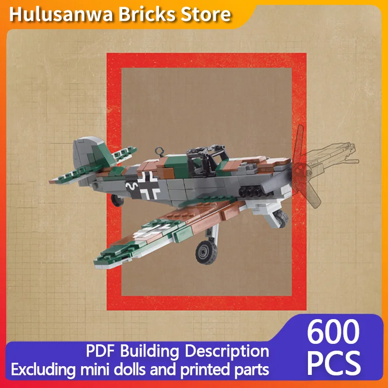 

Модель военного истребителя Bf-109 времен Второй мировой войны, конструктор MOC, модульные строительные блоки, военная техника, подарки, праздничные наборы для сборки, детские игрушки