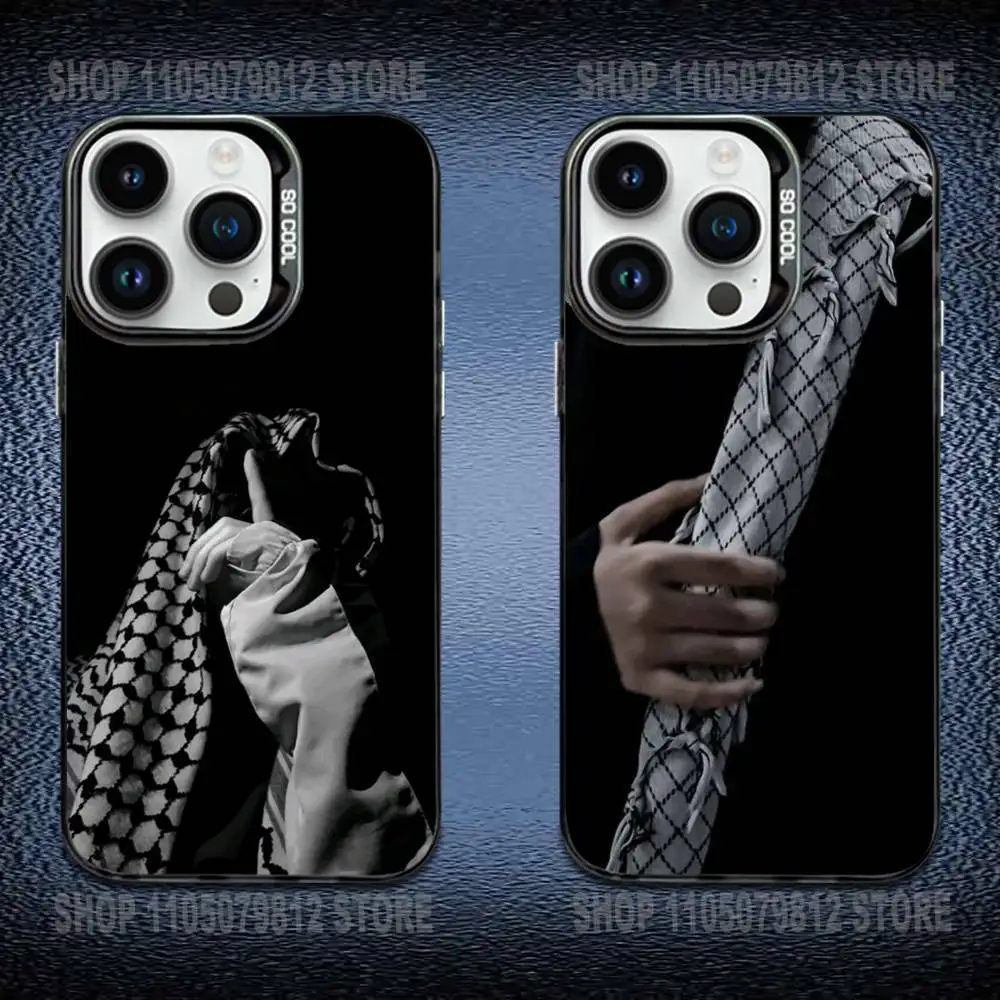 

Keffiyeh-P-PalestinS-Hattah Flag Phone Case For iPhone 16,15,14,13,12,11,Mini,Pro,E,MAX Black Candy Matte Shockproof Cover