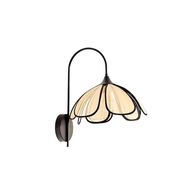 For bed and breakfast bedside lamp simple petal lamp art cream wind bedroom wall lamp