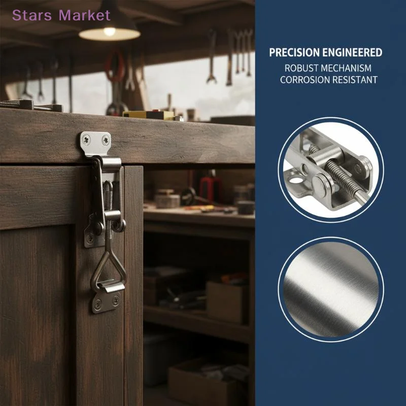 New 1Pc 304 Stainless Steel Clamp Deck Hasp Lock Boat Accessories Locker Anti Rattle Latch Fastener Clamp Marine Fastener