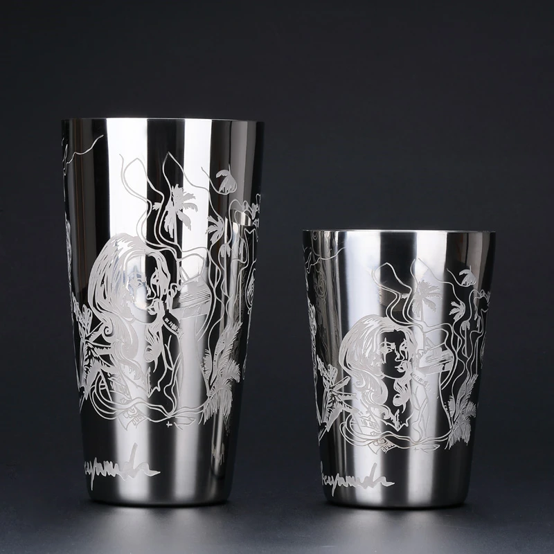 

550ml/850ml Engraving Stainless Steel Cocktail Boston Bar Shaker Bar tool Barware