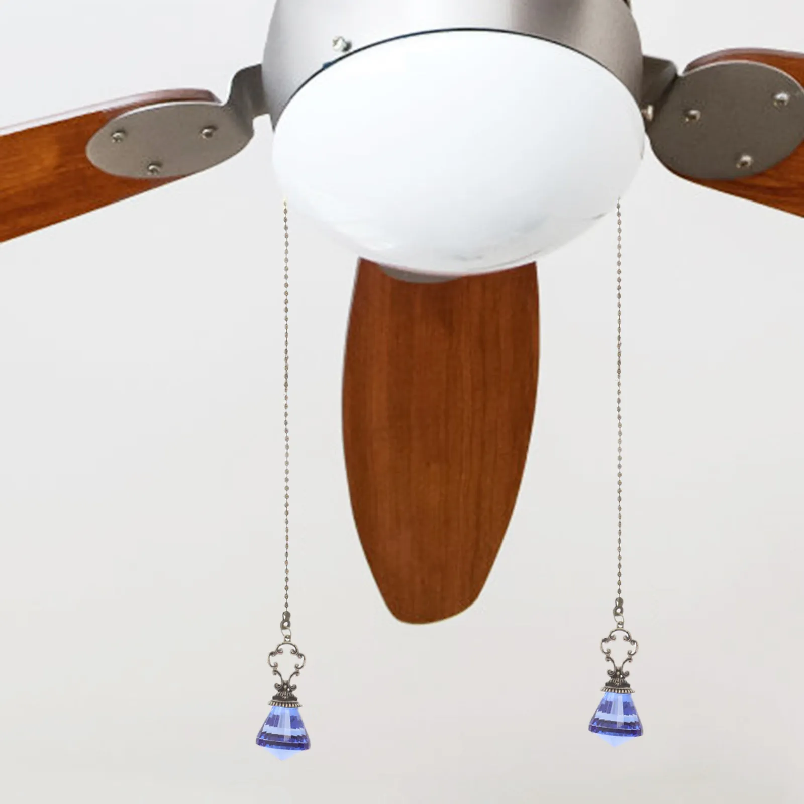 Crystal Ceiling Fan Pull Chain 22.44 Inch Diamond Pendant Light Cord Blue Replacement Extension