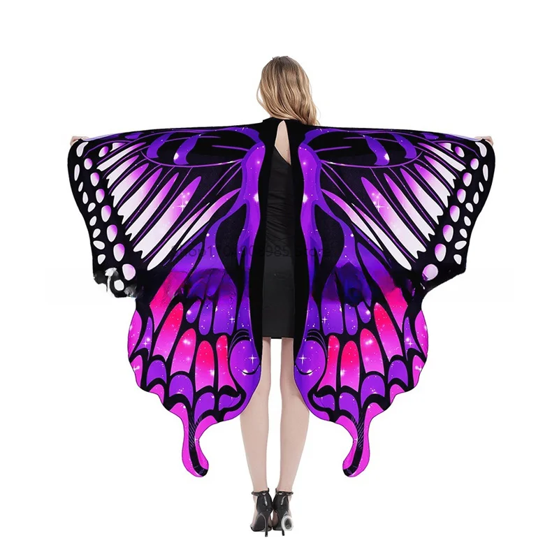 

Butterfly Wings Costume For Adult Halloween Dress Up Cape Fairy Ladies Wing Shawl Colorful Women Festival Cosplay Party Favors