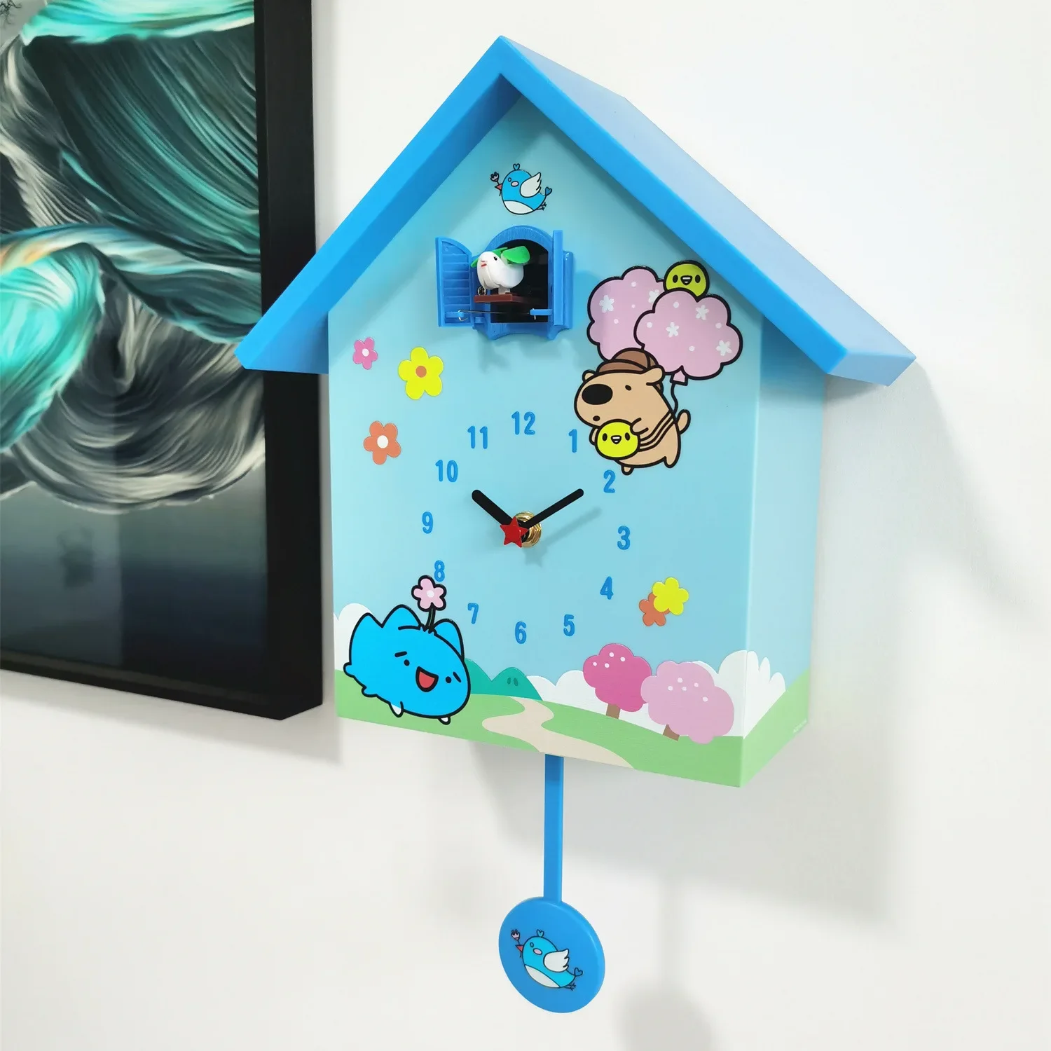 Retro Traditional Handcrafted Cuckoo Clock for Wall Art Volume Control Night Mode Wooden House Home Decor Gifts for Family
