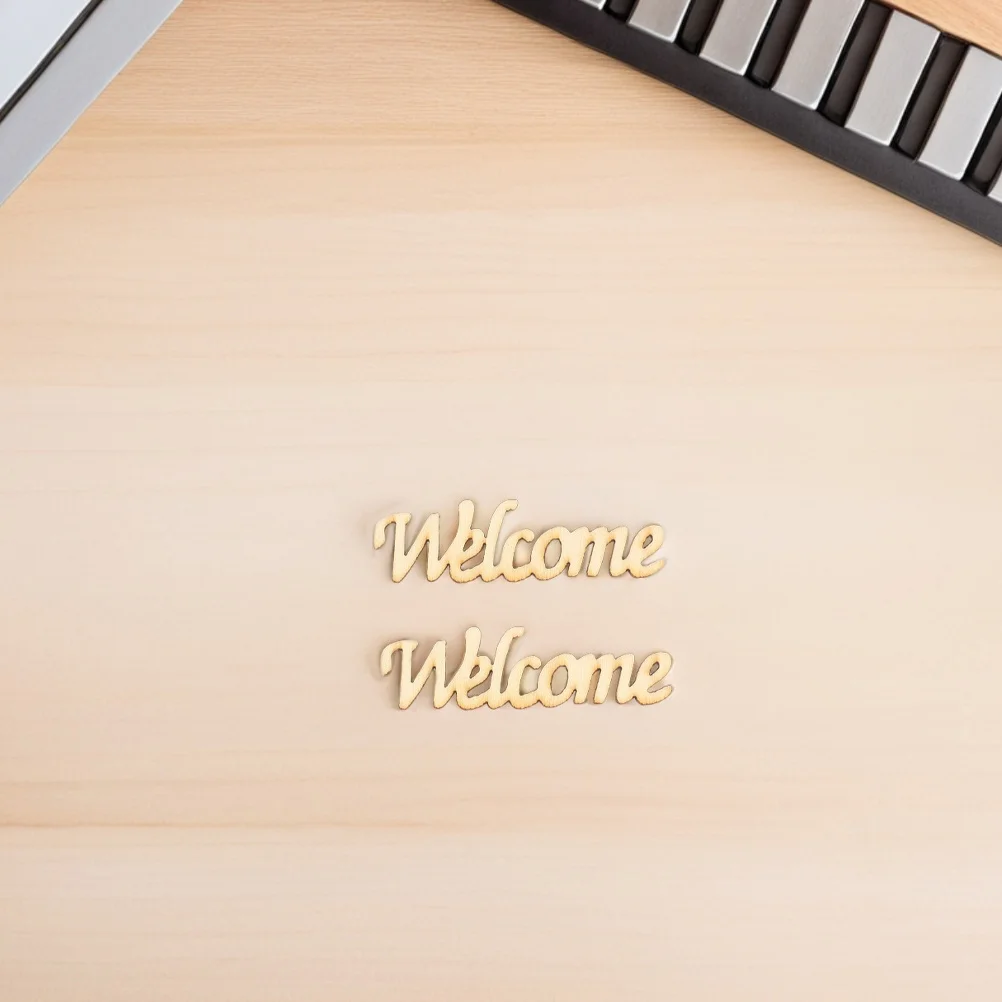 

60Pcs Small Blank Wood Signs English Word Cutouts for DIY Crafts Unfinished Wooden Tags Wedding Party Decor Supplies