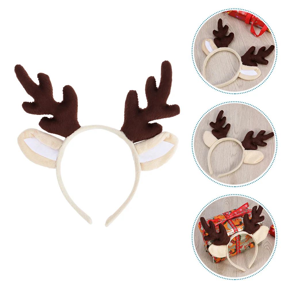 Antler Headband Christmas Bandana Hair Hoops Glasses Xmas Headdress Hairband Child