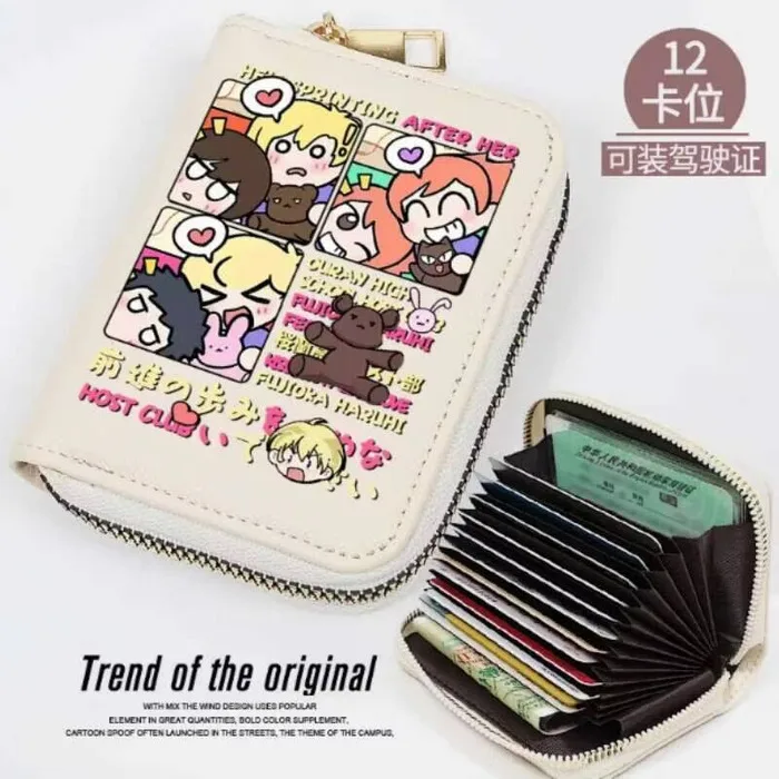 

Anime Ouran High School Host Club Fashion Wallet PU Purse Card Coin Zipper Cash Holder Bag Cosplay Gift B2201 Anime